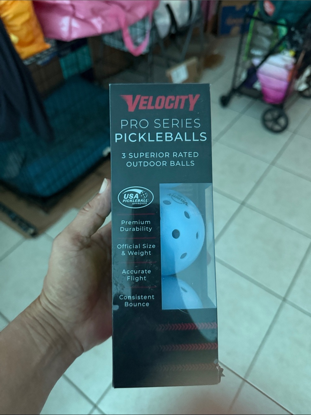 Velocity Light Blue Pro Series Pickleballs - 3 Pack
